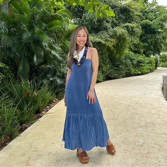 Abercrombie & Fitch Dresses & Skirts - Abercrombie midi Giselle blue pleated dress